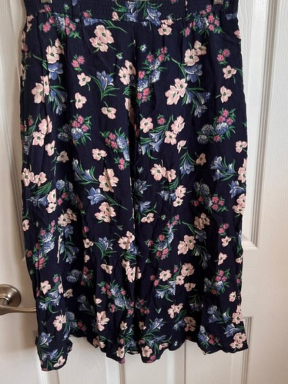 Floral Skirt Pockets Petite Casual Rayon Skirt